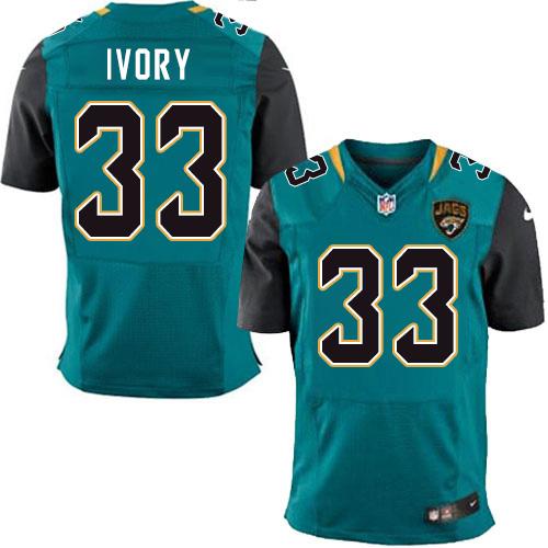 Jaguars #33 Chris Ivory Teal Green Team Color Elite Jersey