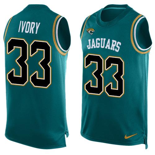Jaguars #33 Chris Ivory Teal Green Team Color Tank Top Jersey