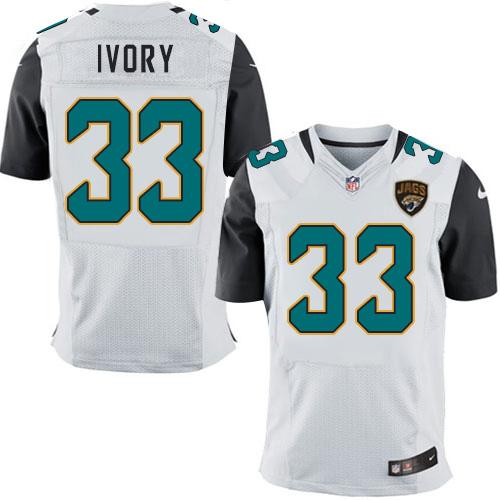Jaguars #33 Chris Ivory White Elite Jersey