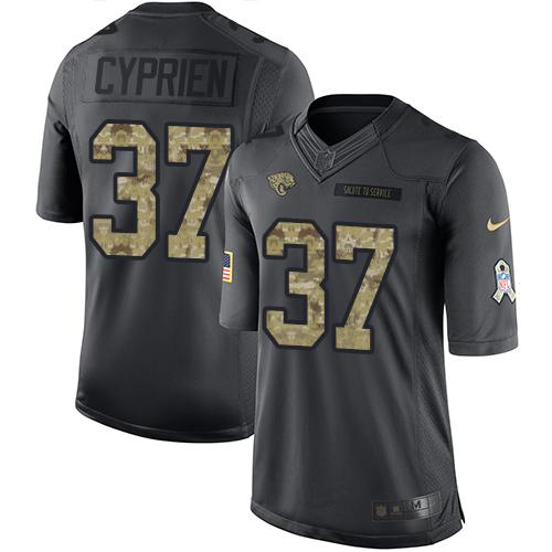 Jaguars #37 John Cyprien Black 2016 Salute To Service Jersey