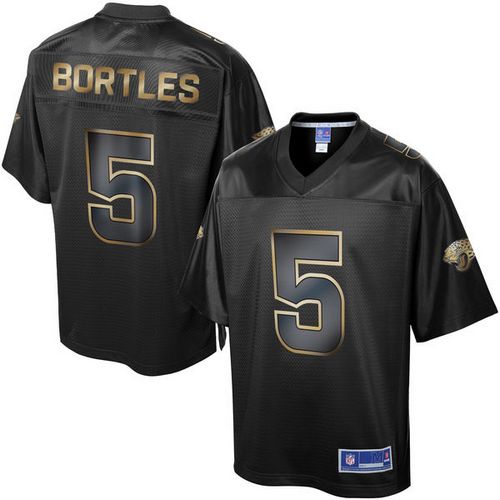 Jaguars #5 Blake Bortles Pro Line Black Gold Collection Game Jersey