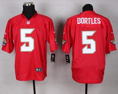 Jaguars #5 Blake Bortles Red Elite QB Practice Jersey