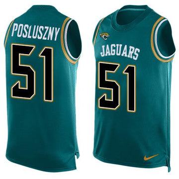 Jaguars #51 Paul Posluszny Teal Green Team Color Tank Top Jersey
