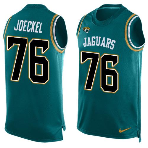 Jaguars #76 Luke Joeckel Teal Green Team Color Tank Top Jersey