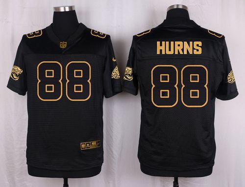 Jaguars #88 Allen Hurns Black Elite Pro Line Gold Collection Jersey
