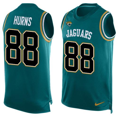 Jaguars #88 Allen Hurns Teal Green Team Color Tank Top Jersey