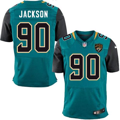 Jaguars #90 Malik Jackson Teal Green Team Color Elite Jersey