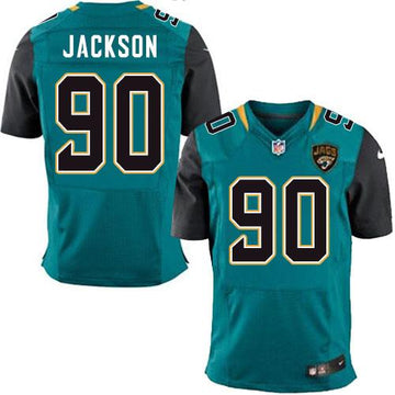 Jaguars #90 Malik Jackson Teal Green Team Color Elite Jersey