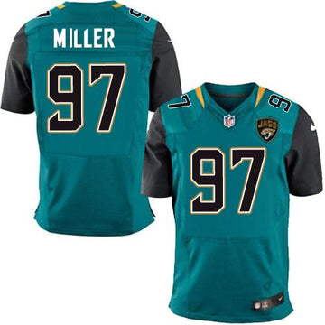 Jaguars #97 Roy Miller Teal Green Team Color Elite Jersey