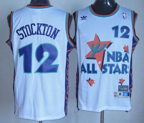 John Stockton Utah Jazz white Throwback jersey