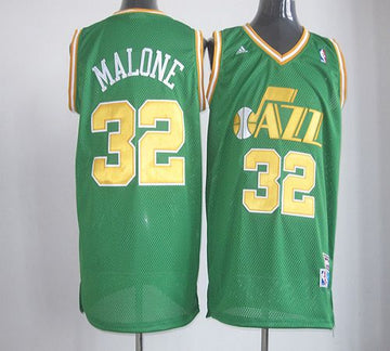 Karl Malone Utah Jazz green Throwback jersey