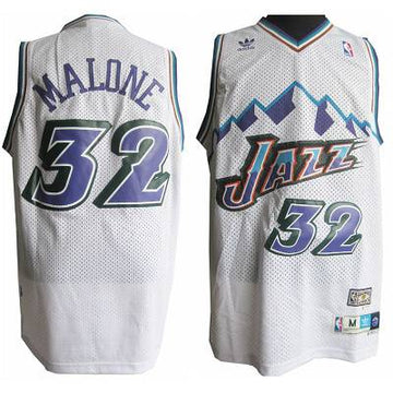Karl Malone Utah Jazz white Throwback jersey
