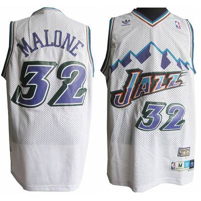 Karl Malone Utah Jazz white Throwback jersey