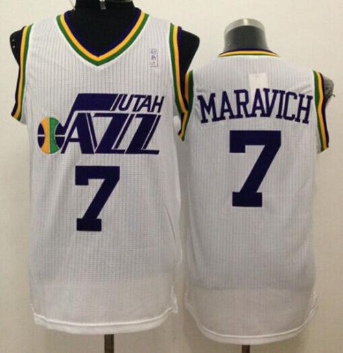 Pete Maravich Utah Jazz white Throwback jersey