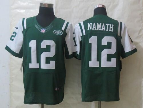 Jets #12 Joe Namath Green Team Color Elite Jersey
