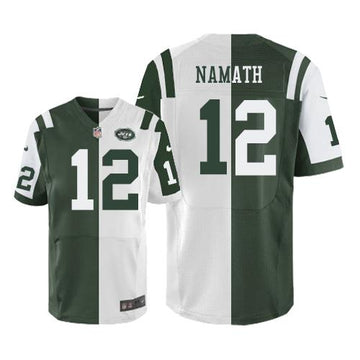 Jets #12 Joe Namath Green-White Elite Split Jersey