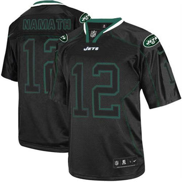 Jets #12 Joe Namath Lights Out Black Elite Jersey