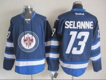 Teemu Selanne Winnipeg Jets blue jersey