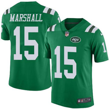 Jets #15 Brandon Marshall Green Elite Rush Jersey