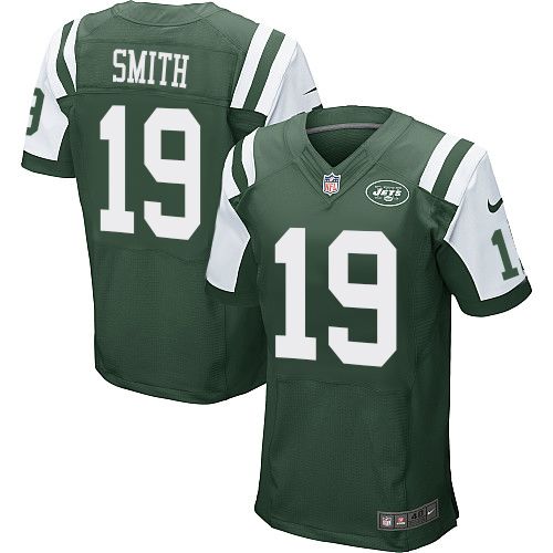Jets #19 Devin Smith Green Team Color Elite Jersey