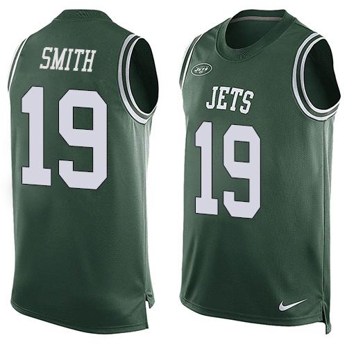 Jets #19 Devin Smith Green Team Color Tank Top Jersey