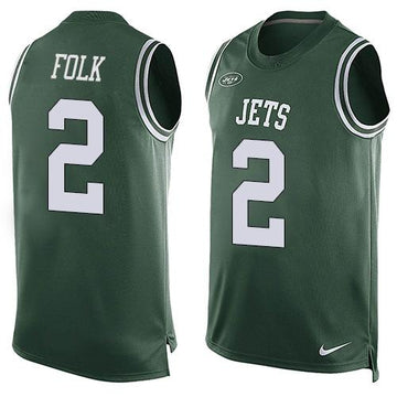 Jets #2 Nick Folk Green Team Color Tank Top Jersey