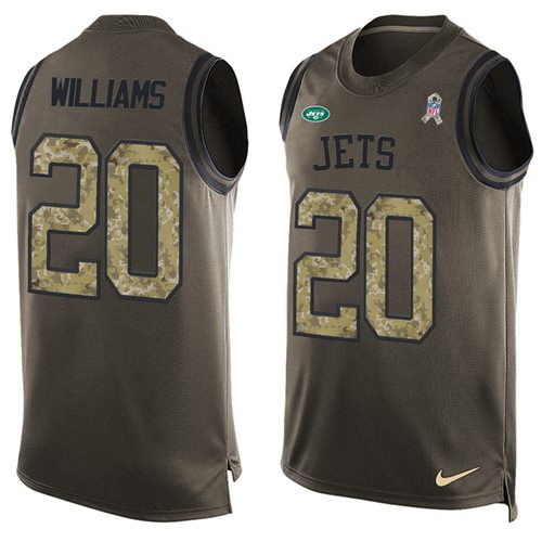Jets #20 Marcus Williams Green Salute To Service Tank Top Jersey
