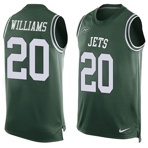 Jets #20 Marcus Williams Green Team Color Tank Top Jersey