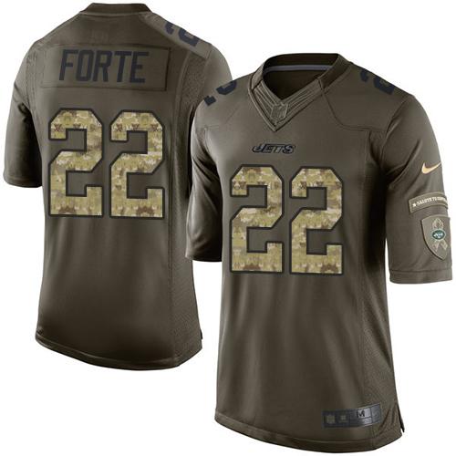 Jets #22 Matt Forte Green Salute to Service Jersey