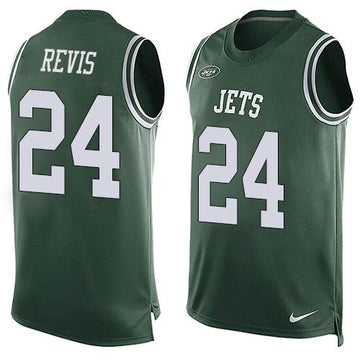 Jets #24 Darrelle Revis Green Team Color Tank Top Jersey