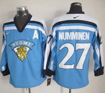 Teppo Numminen Winnipeg Jets blue Throwback jersey