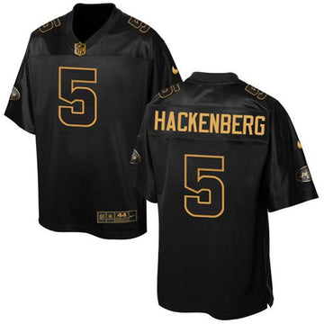 Jets #5 Christian Hackenberg Black Elite Pro Line Gold Collection Jersey