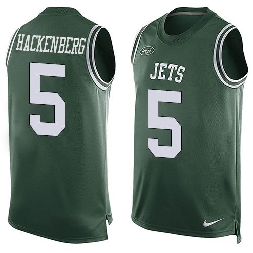 Jets #5 Christian Hackenberg Green Team Color Tank Top Jersey