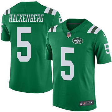 Jets #5 Christian Hackenberg Green Elite Rush Jersey