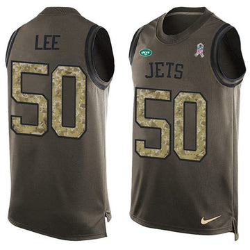 Jets #50 Darron Lee Green Salute To Service Tank Top Jersey