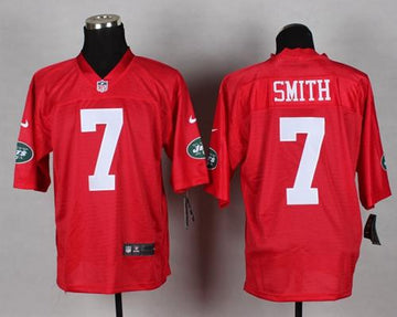 Jets #7 Geno Smith Red Elite QB Practice Jersey