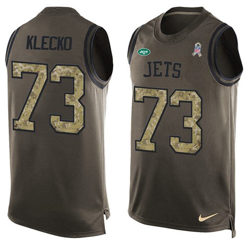 Jets #73 Joe Klecko Green Salute To Service Tank Top Jersey