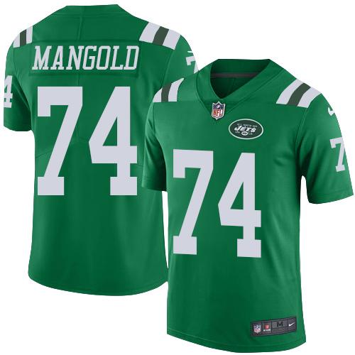 Jets #74 Nick Mangold Green Elite Rush Jersey