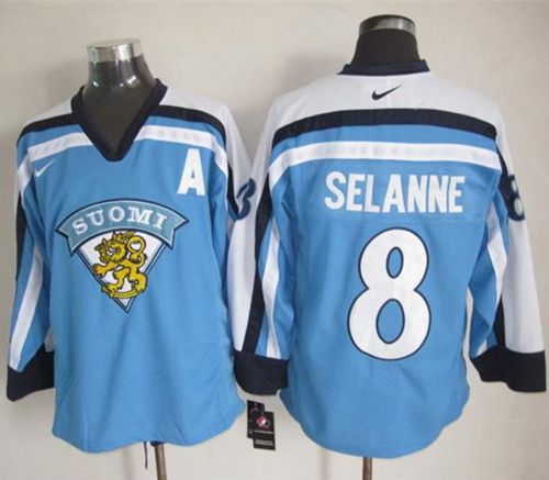 Teemu Selanne Winnipeg Jets blue Throwback jersey