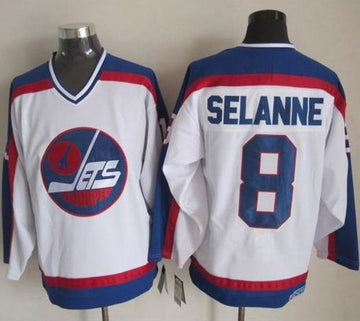 Teemu Selanne Winnipeg Jets white-blue Throwback jersey