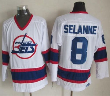 Teemu Selanne Winnipeg Jets white Throwback jersey