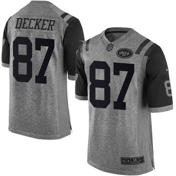 Jets #87 Eric Decker Gray Gridiron Gray Jersey