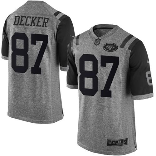 Jets #87 Eric Decker Gray Gridiron Gray Jersey