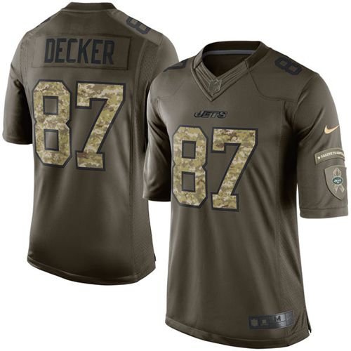 Jets #87 Eric Decker Green Salute to Service Jersey