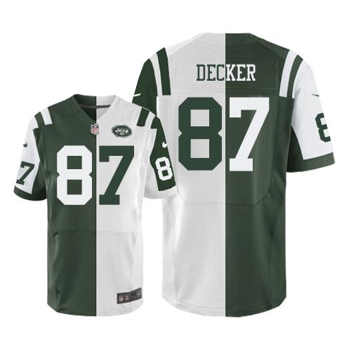 Jets #87 Eric Decker Green-White Elite Split Jersey