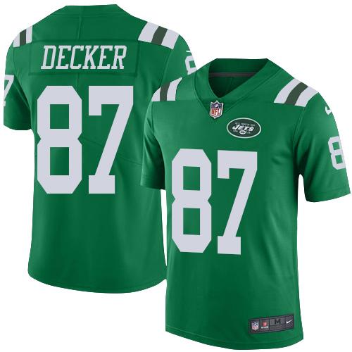 Jets #87 Eric Decker Green Elite Rush Jersey