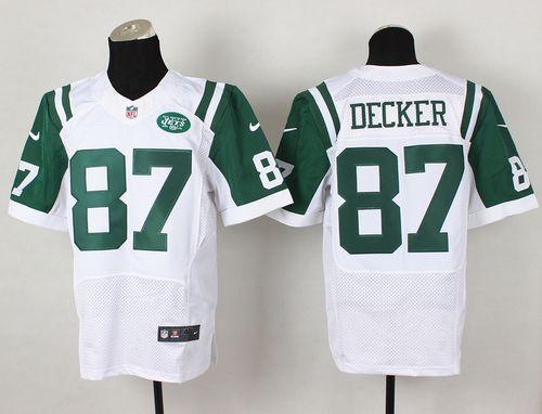 Jets #87 Eric Decker White Elite Jersey