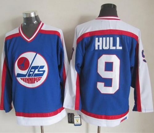 Bobby Hull Winnipeg Jets blue-white Throwback jersey