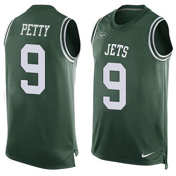 Jets #9 Bryce Petty Green Team Color Tank Top Jersey