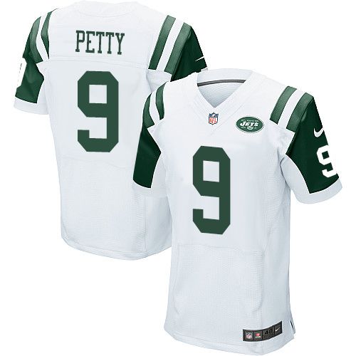 Jets #9 Bryce Petty White Elite Jersey